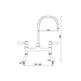 2-hole countertop kitchen faucet Lytle
