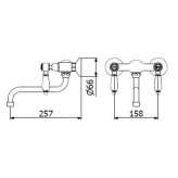 Two-hole wall-mounted kitchen faucet Ancone