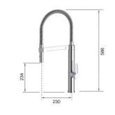 Kitchen faucet in chrome-plated brass with pull-out spout Lorient