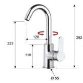 Countertop kitchen faucet with a swivel spout Loury