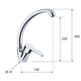Countertop kitchen faucet with one handle Loury