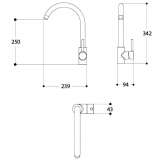 Single-lever kitchen faucet Vinalesa
