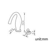 2-hole countertop kitchen faucet in chrome-plated brass with swivel spout Vorst