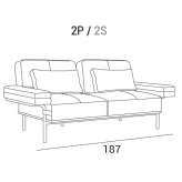2-seater fabric sofa Tetiz