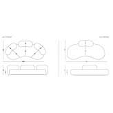 Curved 4-seater fabric sofa Pramollo