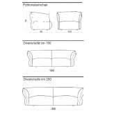 2-seater sofa with removable cover Challas