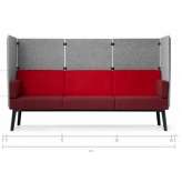 3-seater bench with privacy panel Estollo