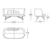 2-seater fabric sofa Radzilow