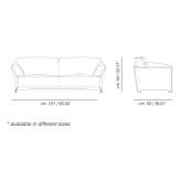 Linen and leather 3-seater sofa Dranoc