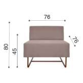 Modular fabric sofa based on a sleigh Peniche