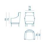 Fabric armchair with armrests Amorim