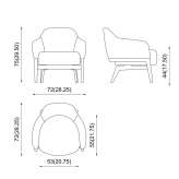 Fabric upholstered armchair with armrests Gavray