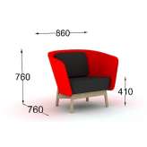 Fabric armchair with armrests Cayenne