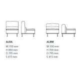 Fabric sectional armchair Chenoa