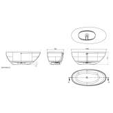 Freestanding oval Velluto® bathtub Abenojar