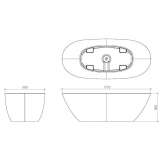 Freestanding oval Velluto® bathtub Almenar