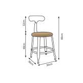Lloyd metal and wood chair with footrest Brovst