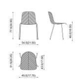 Chair made of steel and wood Tauteu