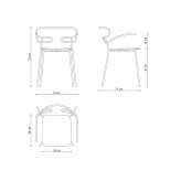 Metal restaurant chair with armrests and integrated cushion Karawara
