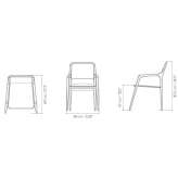 Beech chair with armrests Quarrata
