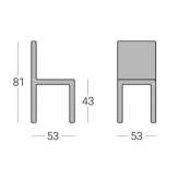 Stackable polypropylene chair with steel legs Silz