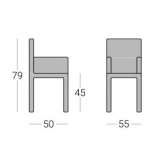 Steel and wood chair with stackable armrests Suhulet