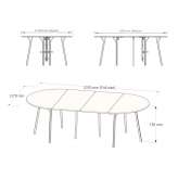 Extendable round table made of wooden veneer Antagnod