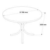 Round table in mahogany and metal Lasko