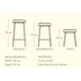 High stool with integrated cushion Lacko