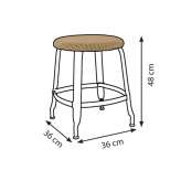 Low stool made of metal and Lloyd loom with footrest Brovst