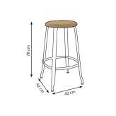 High stool made of metal and Lloyd loom with footrest Brovst