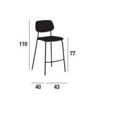 Fabric stool with integrated cushion and backrest Vracar