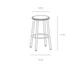 Terrazzo bar stool with footrest Perols