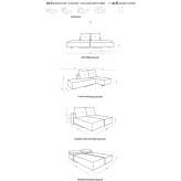 Sectional modular 4-seater fabric sofa Formosa