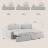 A fold-out fabric sofa Emley