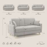 Fabric fold-out sofa Petrie