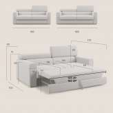 Fabric fold-out sofa Berwang