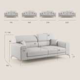 Fabric fold-out sofa with headrest Mulda