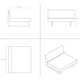 Modular 3-seater fabric sofa Genelard