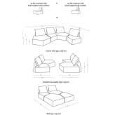 Modular sectional sofa made of fabric Oviedo