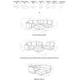 Corner modular fabric sofa Maricao