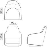 Swivel fabric armchair with armrests and headrest Badalona