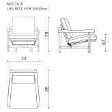 Wooden armchair with armrests Sina