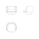 Swivel chair with armrests Yayla