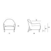 Fabric armchair with armrests Odeur