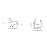 Fabric armchair with headrest Cotusca