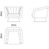 Swivel fabric armchair with armrests Jobbagyi