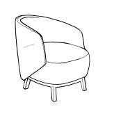 Upholstered metal armchair with armrests Mospyne