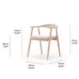Fabric chair with open backrest, beech wood frame and armrests Tiszabo