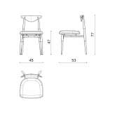 Wooden chair with open backrest Larkspur